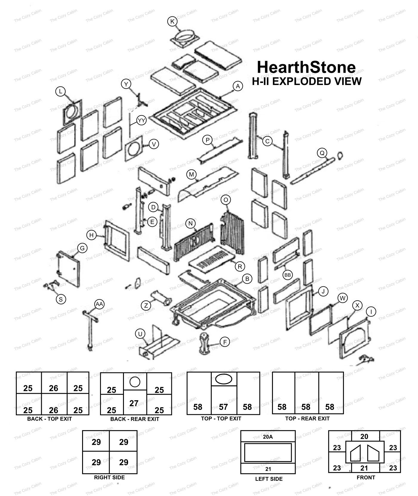 HII Model Parts (HII) The Cozy Cabin Hearthstone Parts Store