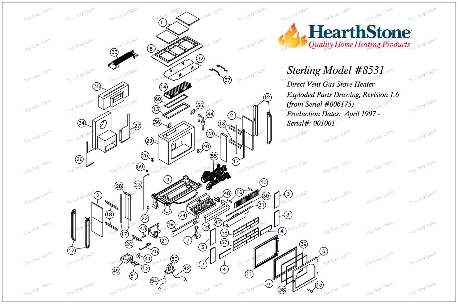 Sterling DV 8531 (8531) The Cozy Cabin Hearthstone Parts Store