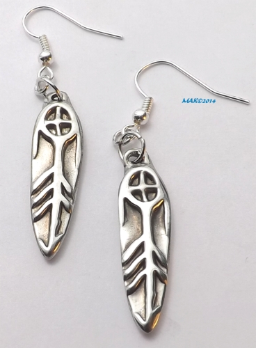 Medicine Feather Earrings #18-Native