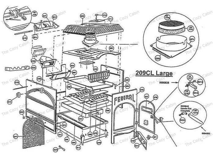 consolidated dutchwest federal airtight stove parts