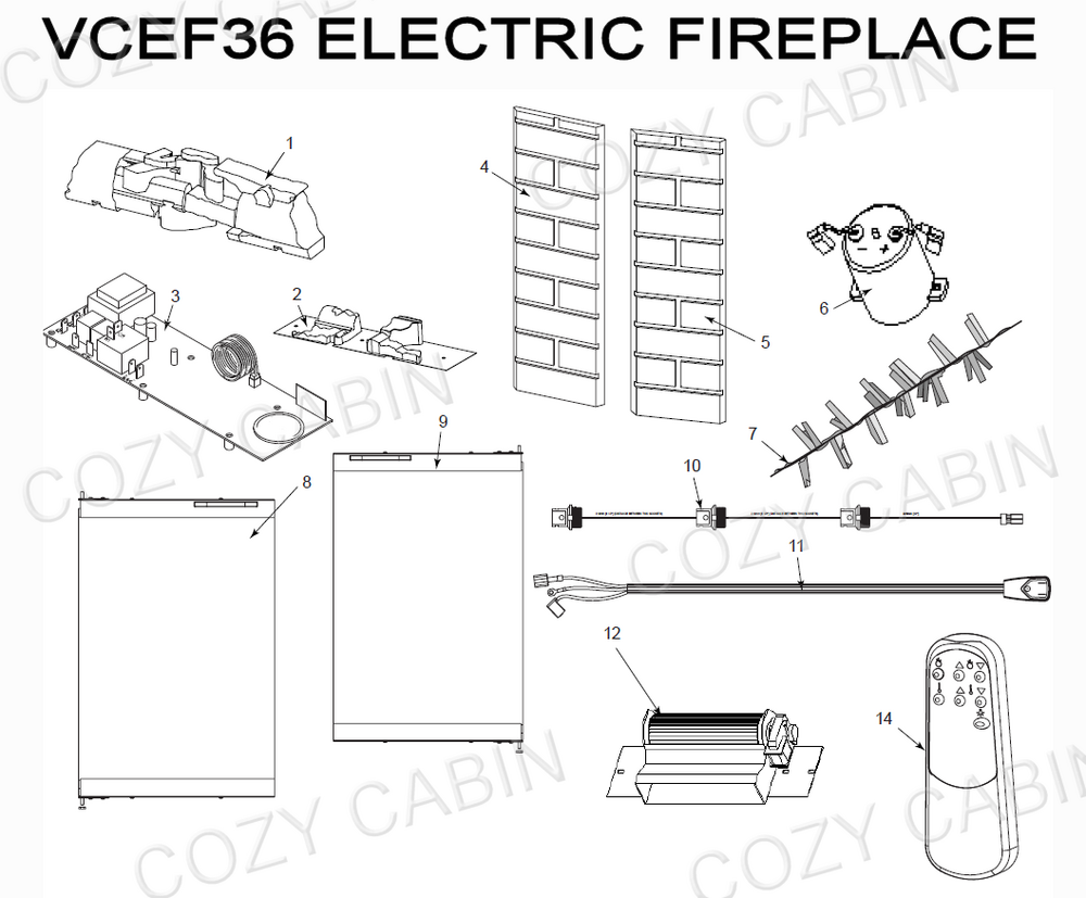 Electric Fireplace Vcef36 Vcef36 The Cozy Cabin Stove