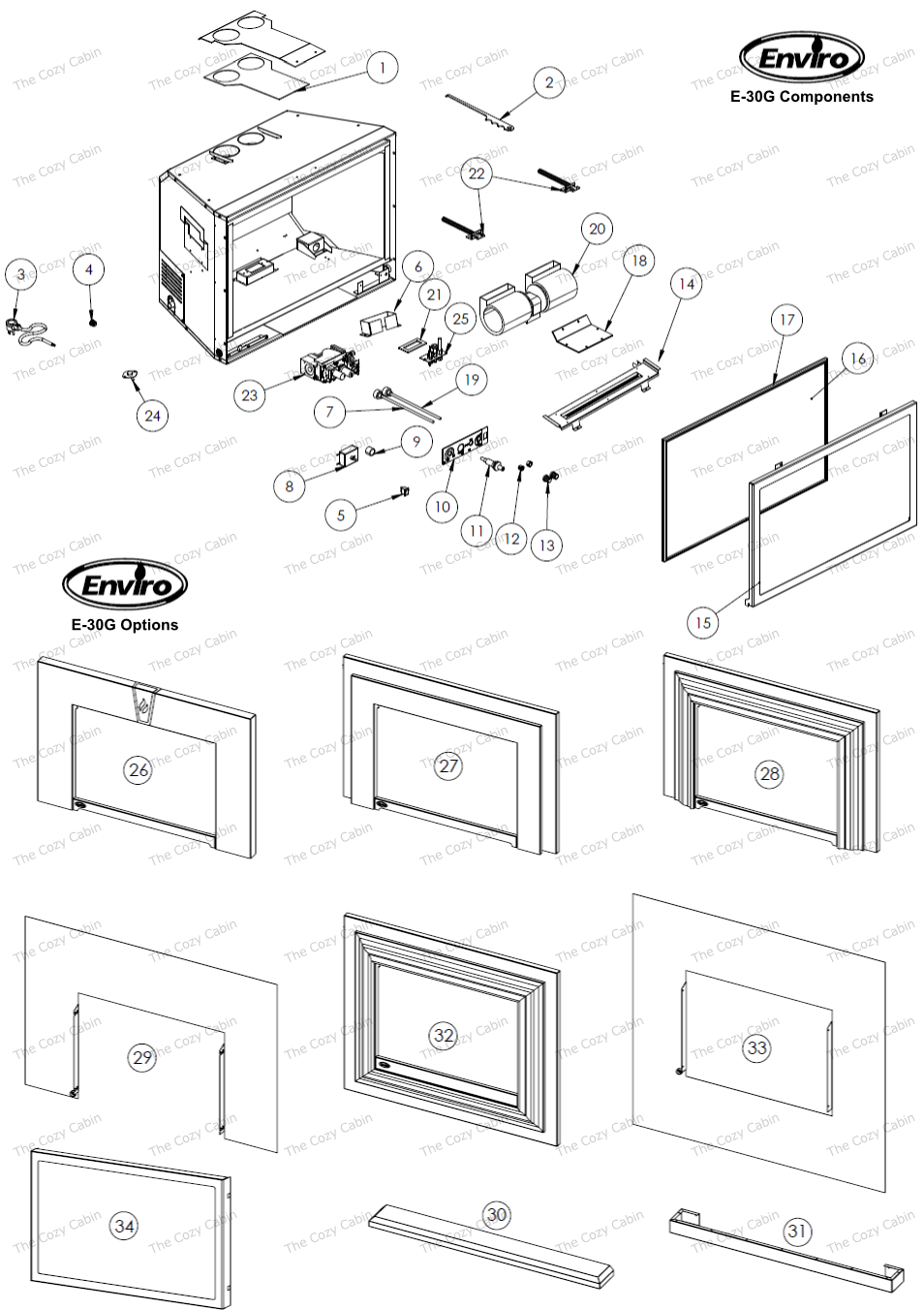 E30G (C12537) Cozy Cabin Enviro Fire Parts Store