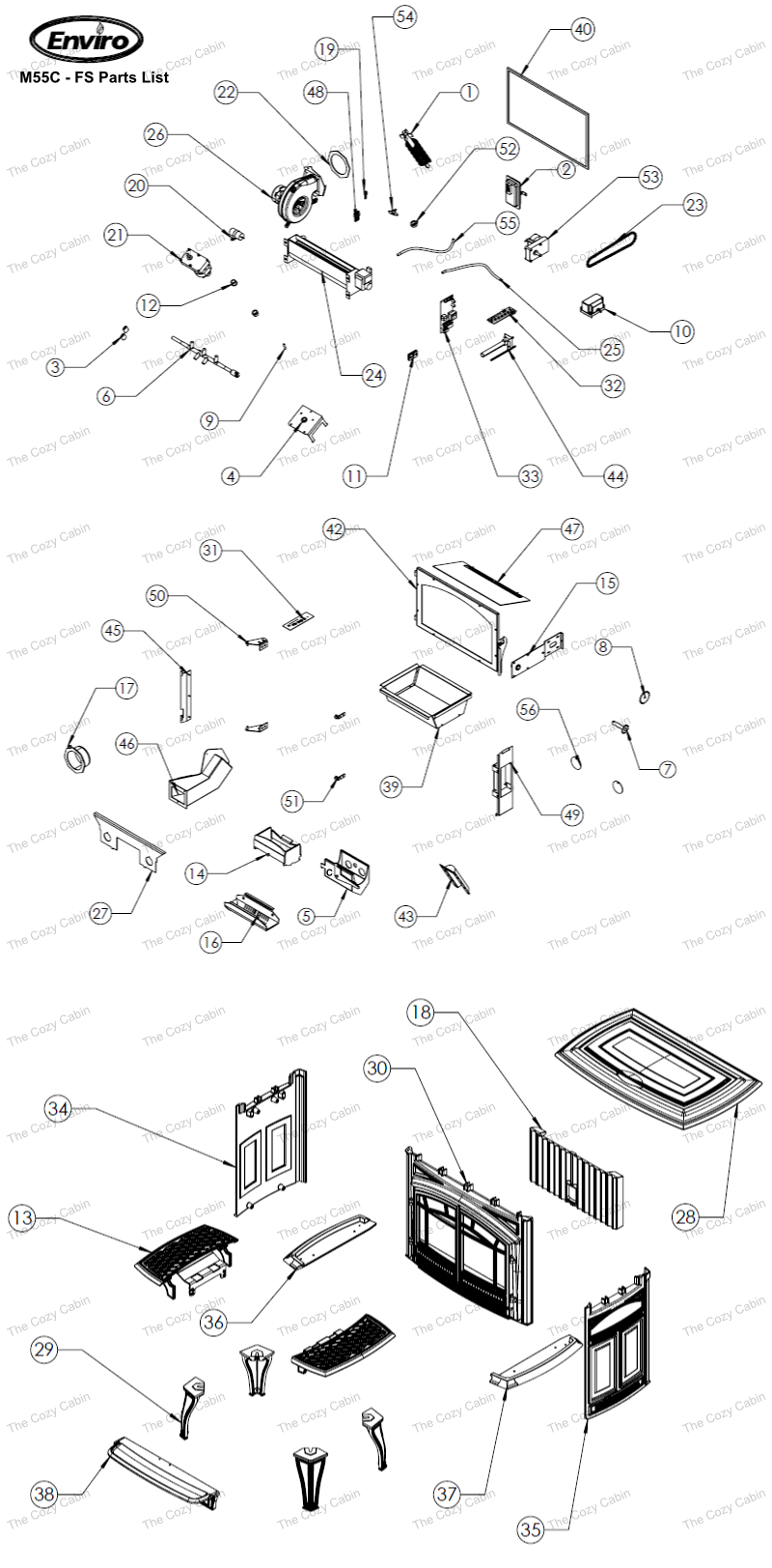 M55CFS (C13844) Cozy Cabin Enviro Fire Parts Store