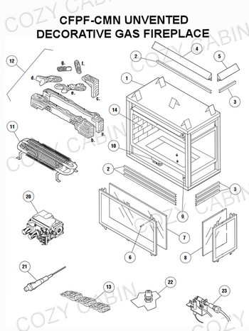 Unvented Decorative Gas Fireplace Cfpf Cmn Cfpf Cmn The Cozy