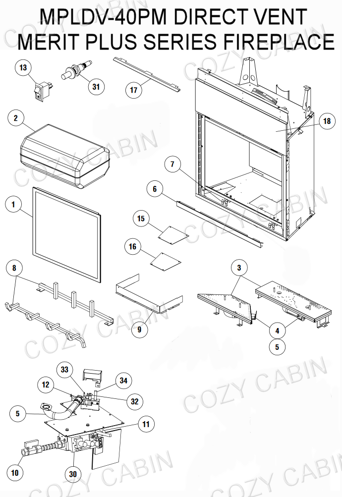 Merit Plus Series Gas Fireplace Mpldv 40pm Mpldv 40pm The Cozy