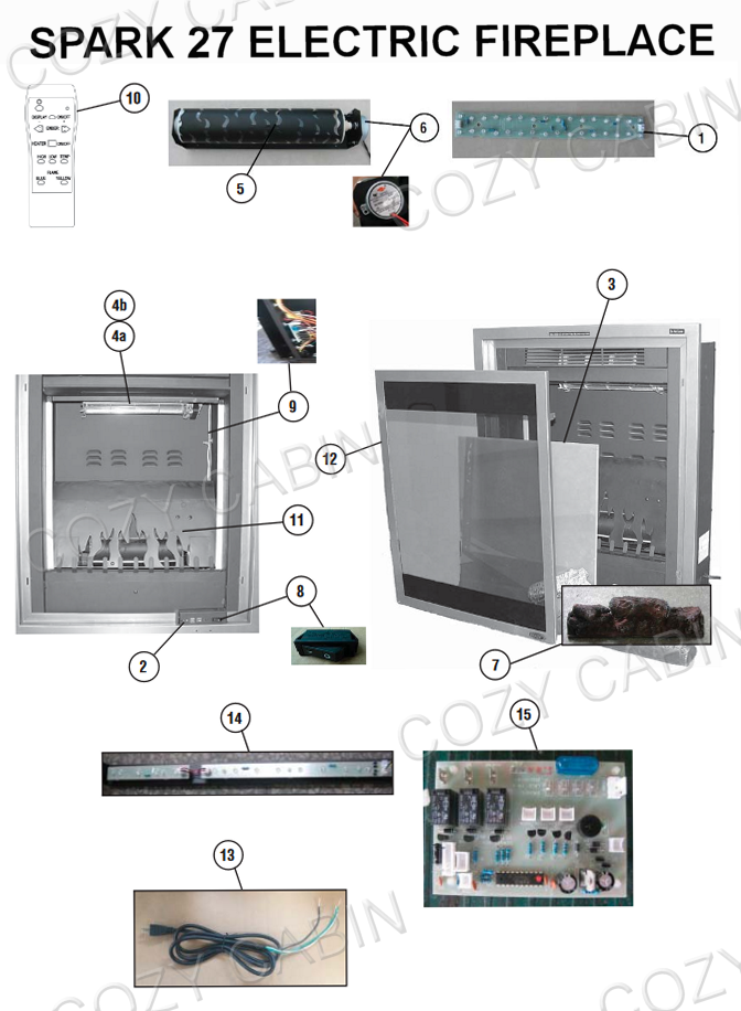 Fireplace Spark Module Astria Electric Fireplace (SPARK 27) (SPARK27) The Cozy Cabin Lennox ...