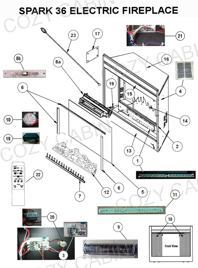 Astria Spark Electric Fireplace (SPARK 36) (SPARK36) The Cozy Cabin Lennox  Hearth Parts Store