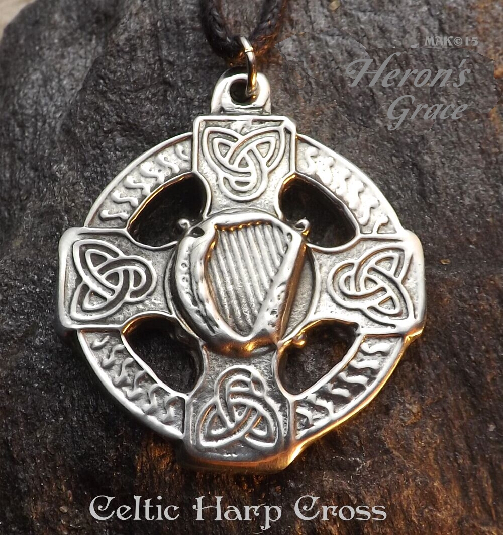 Celtic Harp Cross #18-HarpCross