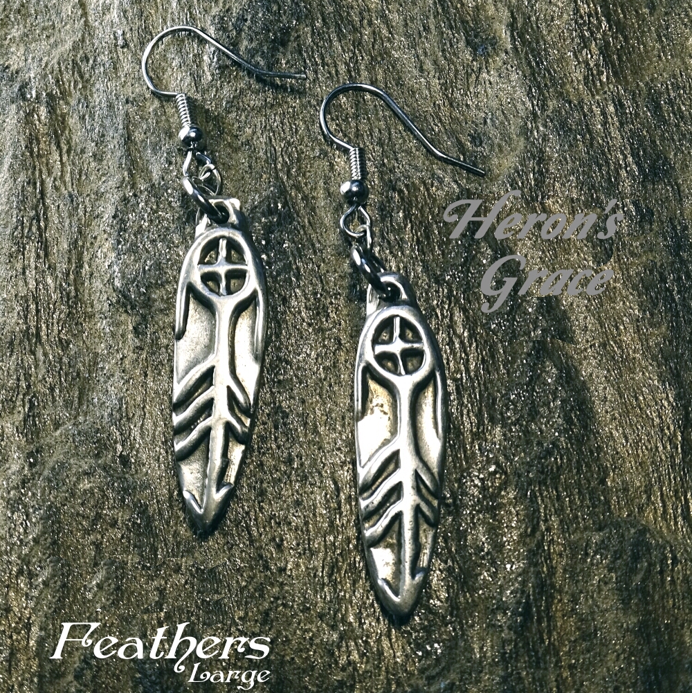 Feather Earrings - Large #Nature-41