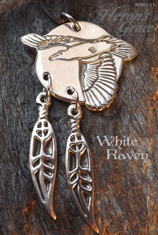 White Raven w/Medicine Feathers #Nature-51