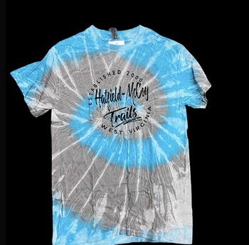 Aqua / Gray Swirl Tie Dye T Shirt #162