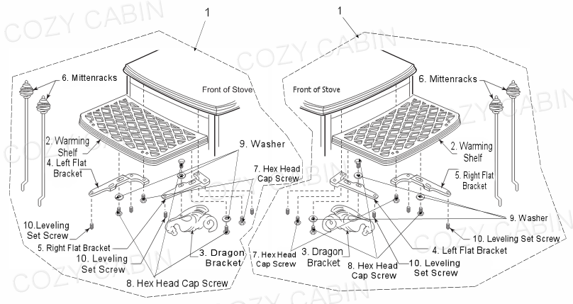 Vigilant Coal II 2310 Warming Shelf Parts (WS2310) The Cozy Cabin Stove u0026  Fireplace Parts Store
