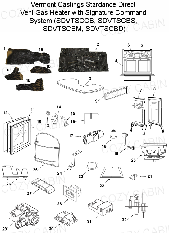 Stardance Direct Vent Gas Heater with Signature Command System (SDVTSC)  (SDVTSC) The Cozy Cabin Stove u0026 Fireplace Parts Store
