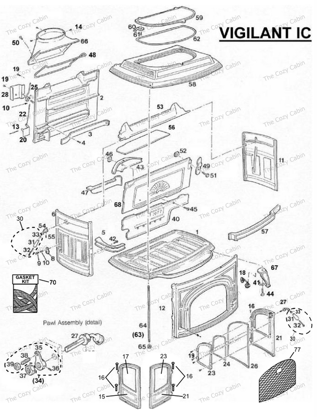 Vigilant IC (0035-0036) (0035-0036) The Cozy Cabin Stove u0026 Fireplace Parts  Store