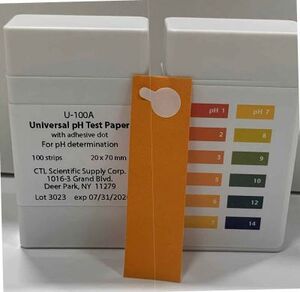 UNIVERSAL pH 1-14 STRIPS WITH ADHESIVE DOT U-100A