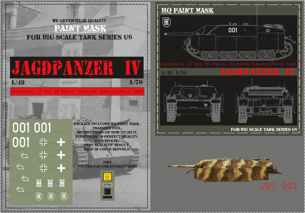 HQ-JPZ001 1/6 Jagdpanzer IV L48, 9th SS Panzer Division, Hungary March 1945 , Paint Mask #HQ-JPZ001