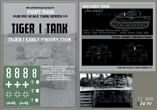 HQ-TI005 1/6 Tiger I #8 Early Production, 3.Komp. Panzergruppe 