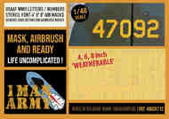 USAAF WWII Letters/Numbers Stencil font 4' 6' 8' Generic Set #48GEN712