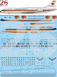  26 Decals  1/144 Transeuropa Caravelle 10R Screen printed decal for A-Model* STS44375