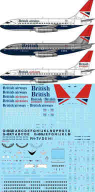 British Airways / British Airtours Negus & Negus Boeing 737-236/Adv screen printed decal #STS44433