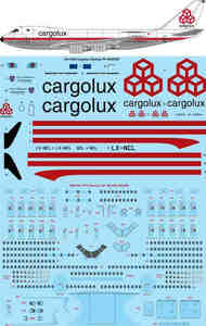 Cargolux Retro Boeing 747-4EV/ERF laser decal with screen print details TS144-1040
