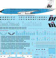 Braniff International Boeing 707-327C laser decal with screen print details TS144-1363