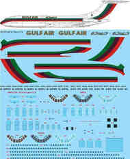 Gulf Air (early livery) Vickers VC-10 laser decal with screen print details #TS144-1367