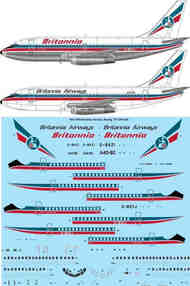 Britannia Airways Boeing 737-200/Adv laser decal - for X-Scale kit #TS144-1398
