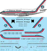 Britannia Airways Boeing 737-204/Adv laser decal - for X-Scale kit #TS144-1399