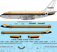 Monarch Boeing 737-200/Adv laser decal - for X-Scale kit #TS144-1400