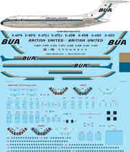 BUA British United Vickers VC-10 laser decal with screen print details #TS144-687