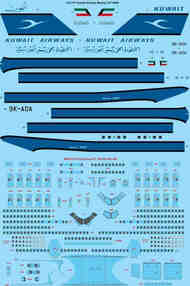 Kuwait Airways Boeing 747-269B laser decal with screen print details TS144-747