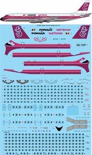  26 Decals  1/144 Pomair Ostend Douglas DC-8-32 laser decal with screen print details X14401