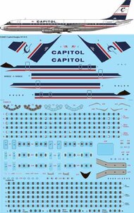  26 Decals  1/144 Capitol Douglas DC-8-31 Laser decal with screen print details X14403