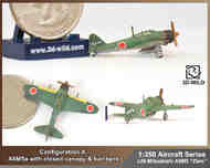  3D Wild  1/350 1940s IJN Mitsubishi A6M5 "Zero" kit (pack of 6) 3D-DAA00