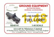  AIM - Ground Equipment  1/48 Leyland Subsidy A type fuel lorry - circa 1916 - 3D-Printed GE48141