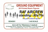  AIM - Ground Equipment  1/48 RAF aircrew - standing - 60s/70s - set of six 1:48 3D printed resin figures GE48301