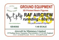 RAF aircrew - running - 60s/70s - set of six 1:48 3D printed resin figures #GE48302