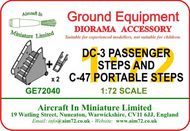  AIM - Ground Equipment  1/72 Douglas DC-3/C-47 Passenger Steps & C-47 portable steps. Suitable for use with any C-47-sized aircraft with a tail-wheel landing gear. (designed to be used with Italeri Douglas DC-3 and C-47 kits and the Airfix Dakota kits). For more infor GE72040