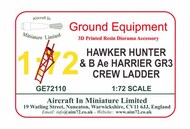  AIM - Ground Equipment  1/72 Hawker Hunter & BAe Harrier GR.3 Crew Ladder GE72110