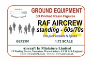  AIM - Ground Equipment  1/72 RAF aircrew - standing - 60s/70s - set of six 1:72 3D printed resin figures GE72301