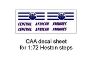  AIM - Ground Equipment Decals  1/72 Central African Airways decal sheet for 1:72 Heston steps GED72010G