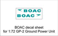  AIM - Ground Equipment Decals  1/72 BOAC decal sheet for 1:72 Auto Diesel GP-2 Ground Power Unit.  http://www.aim72.co.uk/page117.htm GED72021A