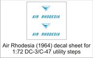 Air Rhodesia-64 decal sheet-1:72 Douglas DC-3 utility steps. #GED72041B