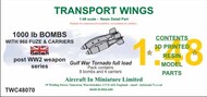  AIM - Transport Wings  1/48 Gulf War Tornado - Full load set.8x 1000lb, 4x Bomb carrier. TWC48070