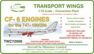  AIM - Transport Wings  1/72 CF-6 engines conversion pack TWC72009