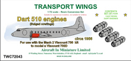  AIM - Transport Wings  1/72 Dart 510 engine (with bulged cowling) - set of four engines TWC72043