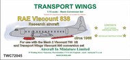  AIM - Transport Wings  1/72 RAE Vickers Viscount 838 with Infra Red and SLAR pods TWC72045