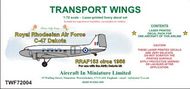  AIM - Transport Wings  1/72 Royal Rhodesian Air Force C-47 Dakota (circa 1956) decal set TWF72004