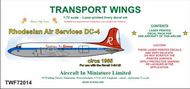  AIM - Transport Wings  1/72 Rhodesian Air Services Douglas DC-4 (circa 1964) decal set TWF72014